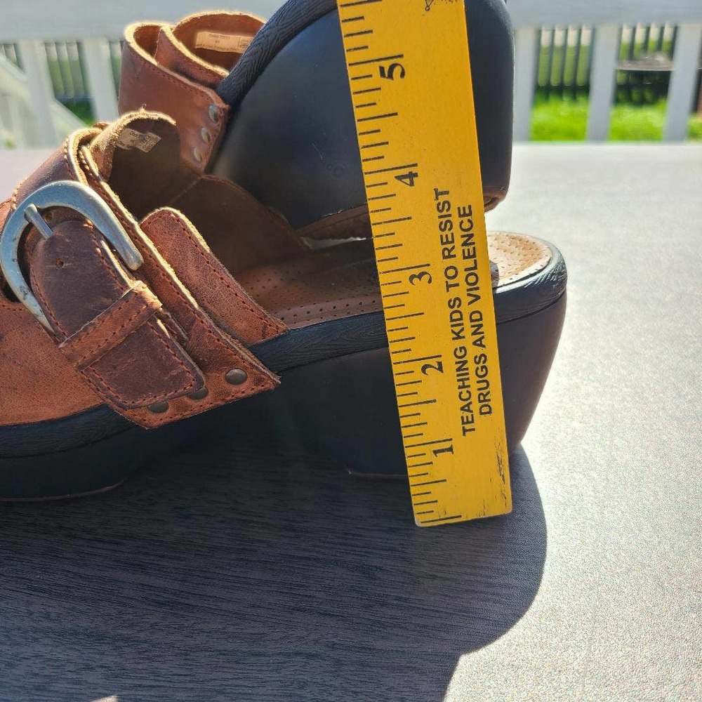 Crocs Cobbler 15513 Leather Clogs Heel Buckle Brown Slip On Women's Size… - Picture 7 of 12